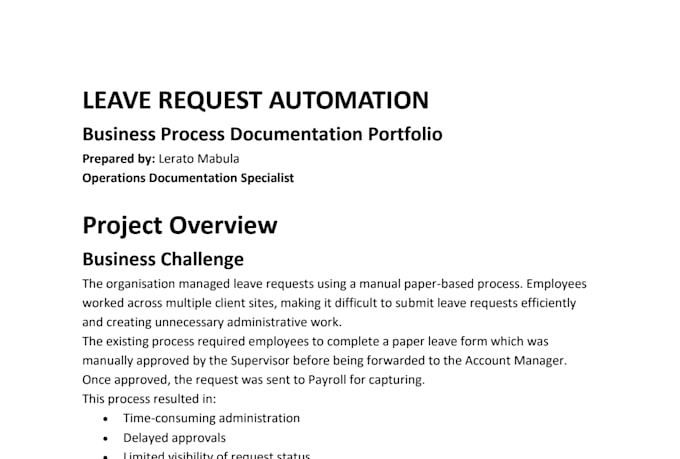 create sops and process documentation